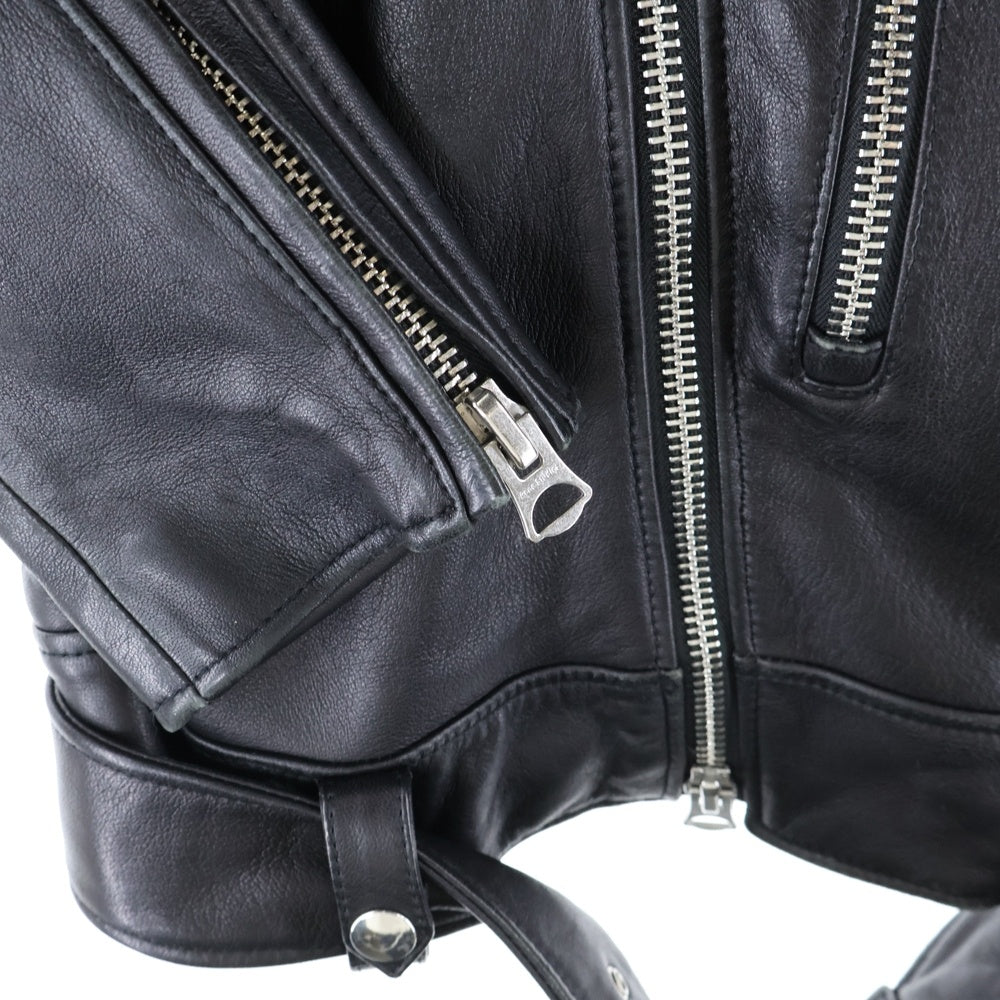 Acne Studios(アクネ ストゥディオズ) Nate Clean Leather Jacket ラムレザー ダブルライダースジャケット ブラック 2AJ173