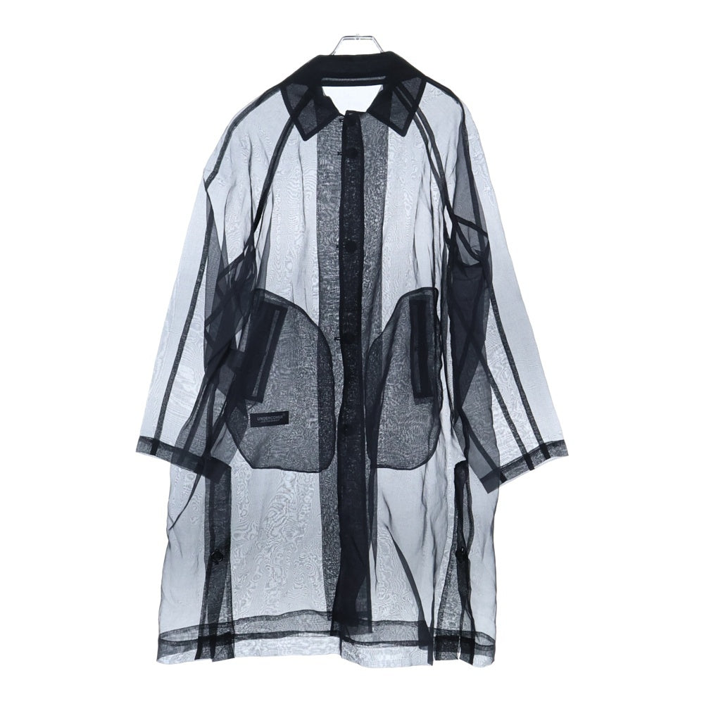 UNDERCOVER(アンダーカバー) 22SS CREDIT COAT シルク シアーロング コート ブラック UC1B4306-3
