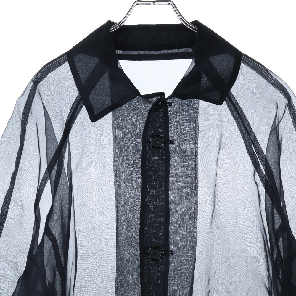 UNDERCOVER(アンダーカバー) 22SS CREDIT COAT シルク シアーロング コート ブラック UC1B4306-3