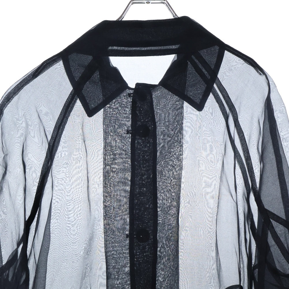 UNDERCOVER(アンダーカバー) 22SS CREDIT COAT シルク シアーロング コート ブラック UC1B4306-3