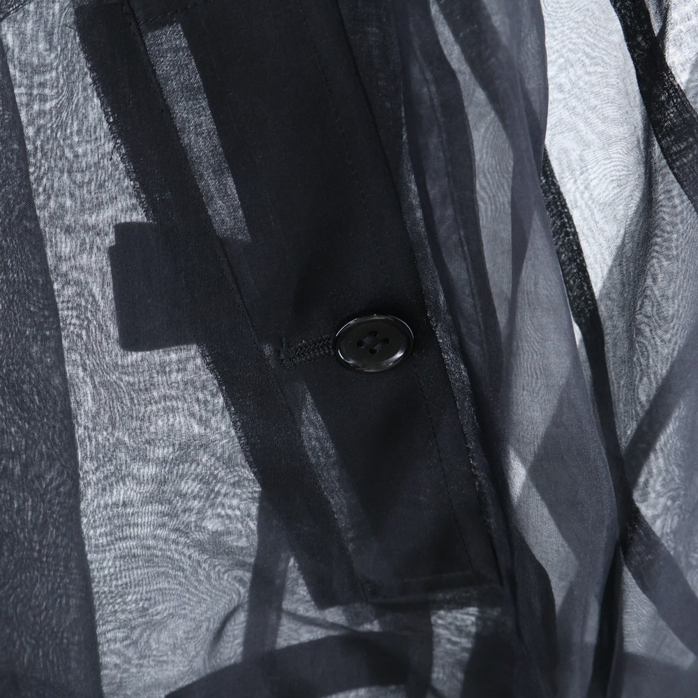 UNDERCOVER(アンダーカバー) 22SS CREDIT COAT シルク シアーロング コート ブラック UC1B4306-3