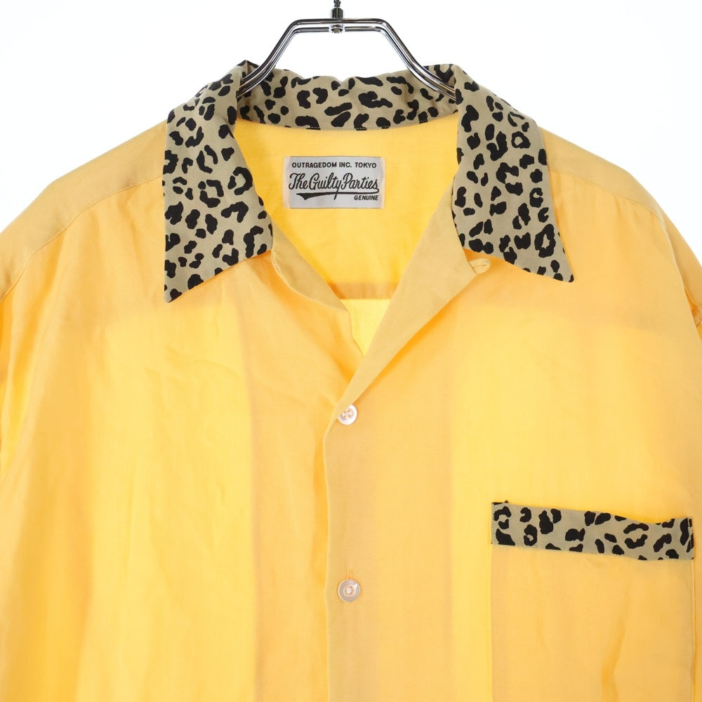 WACKO MARIA(ワコマリア) TWO-TONE 50S SHIRT 2トーン レオパード レーヨン 半袖シャツ イエロー