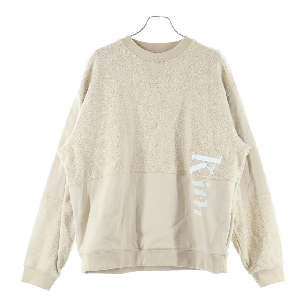 KITH(キス) Reverse Paneled Crewneck リバース クルーネック スウェット トレーナー ベージュ KHM030870