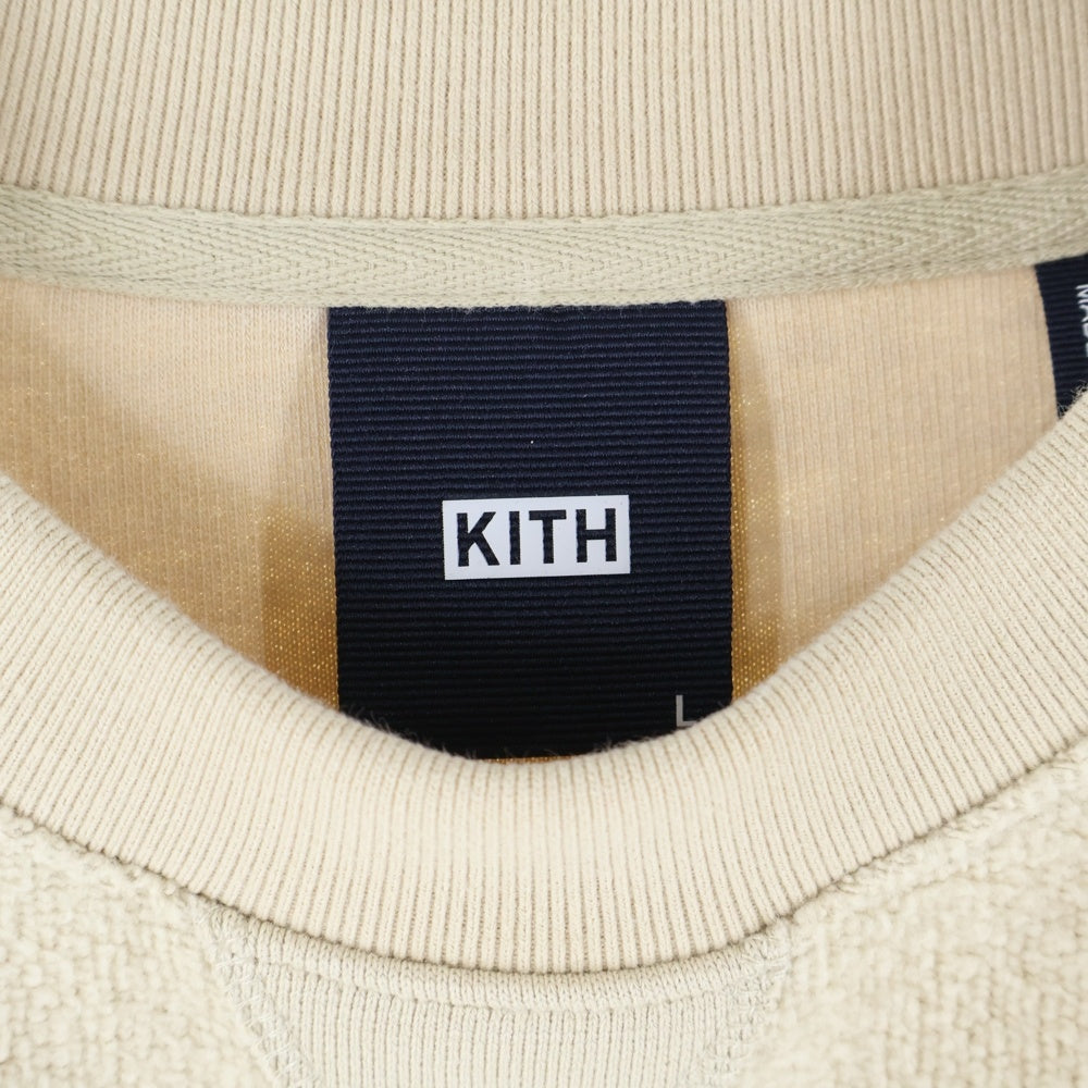 KITH(キス) Reverse Paneled Crewneck リバース クルーネック スウェット トレーナー ベージュ KHM030870