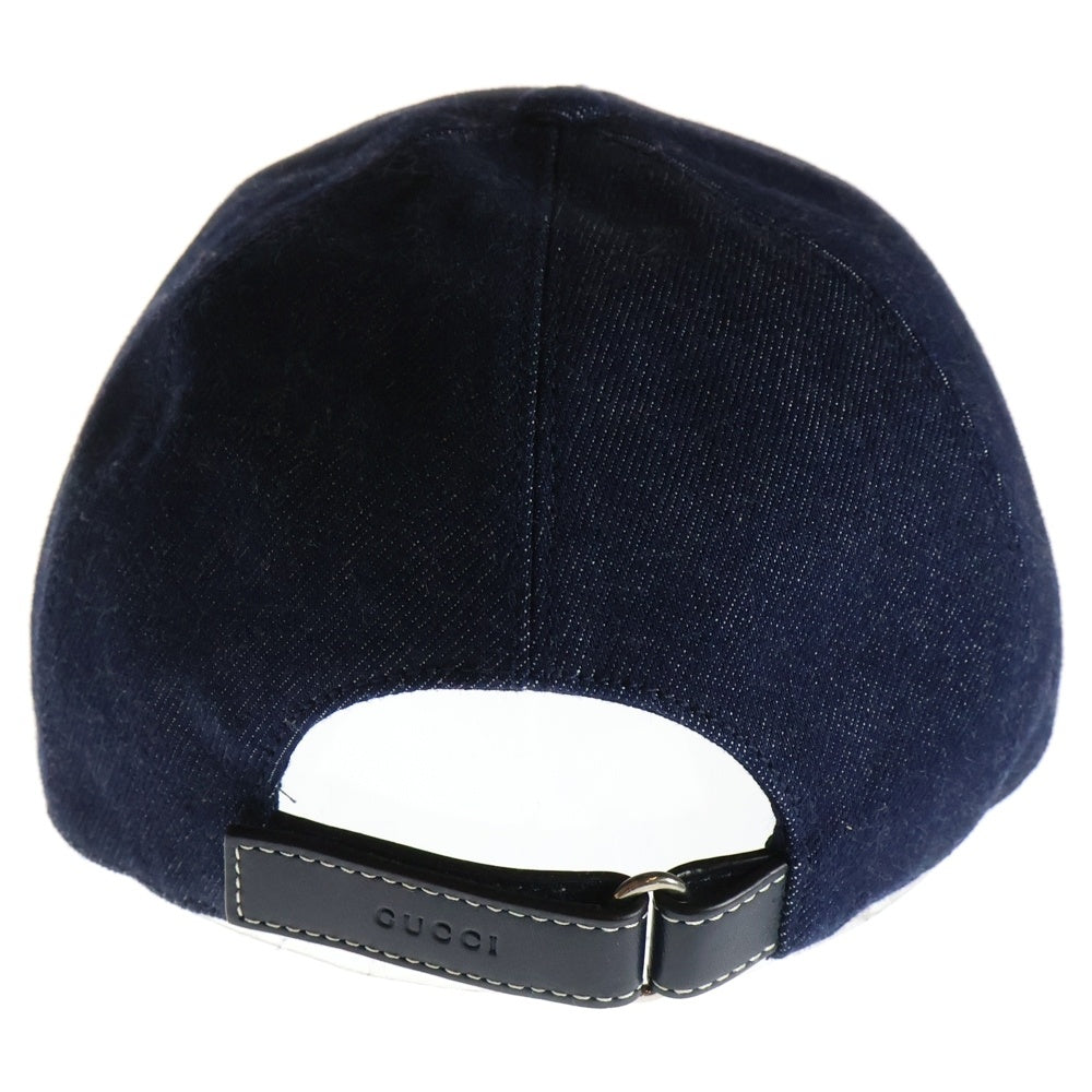 GUCCI(グッチ) レーザー デニム ベースボール キャップ 帽子 ネイビー 812838 3HA5Z