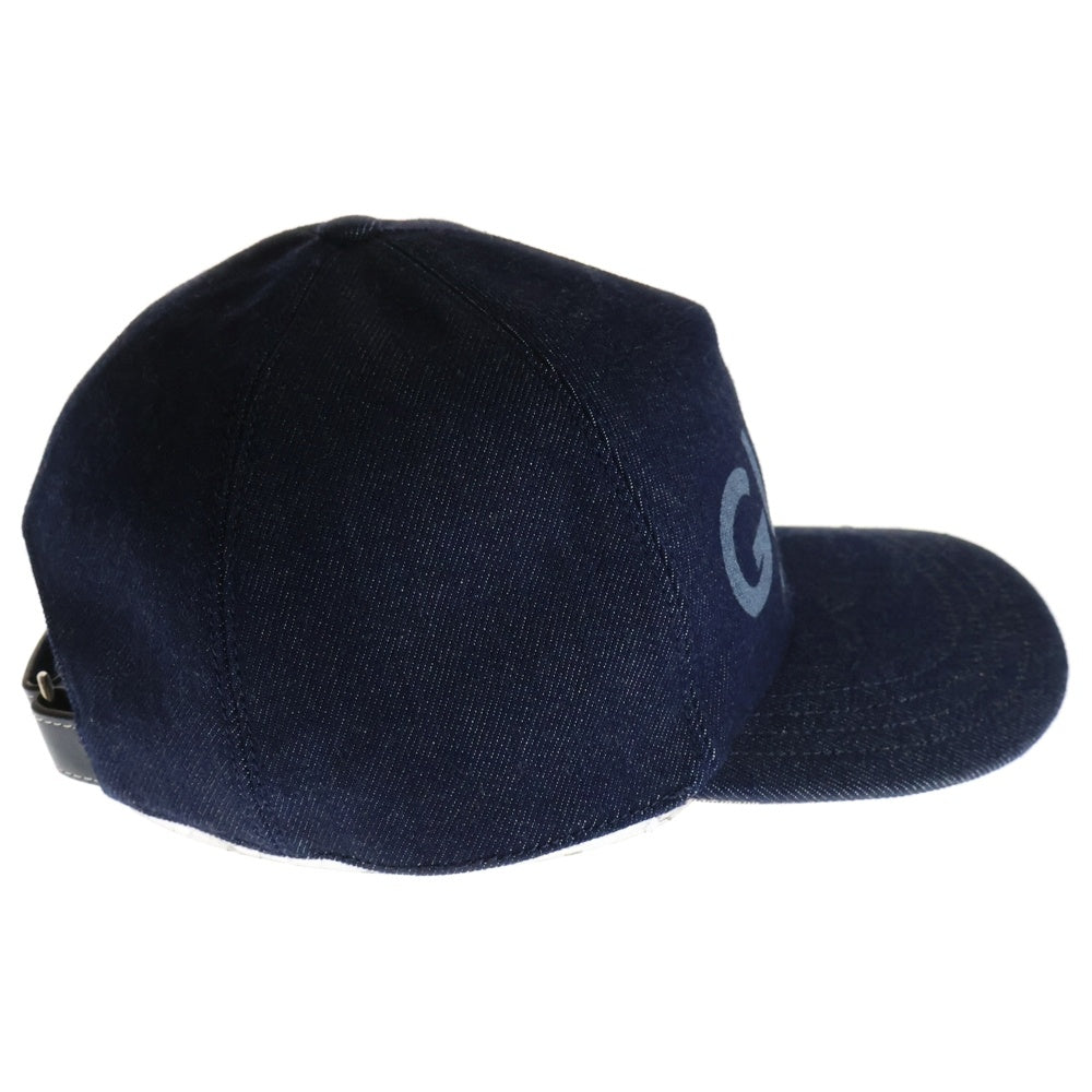 GUCCI(グッチ) レーザー デニム ベースボール キャップ 帽子 ネイビー 812838 3HA5Z