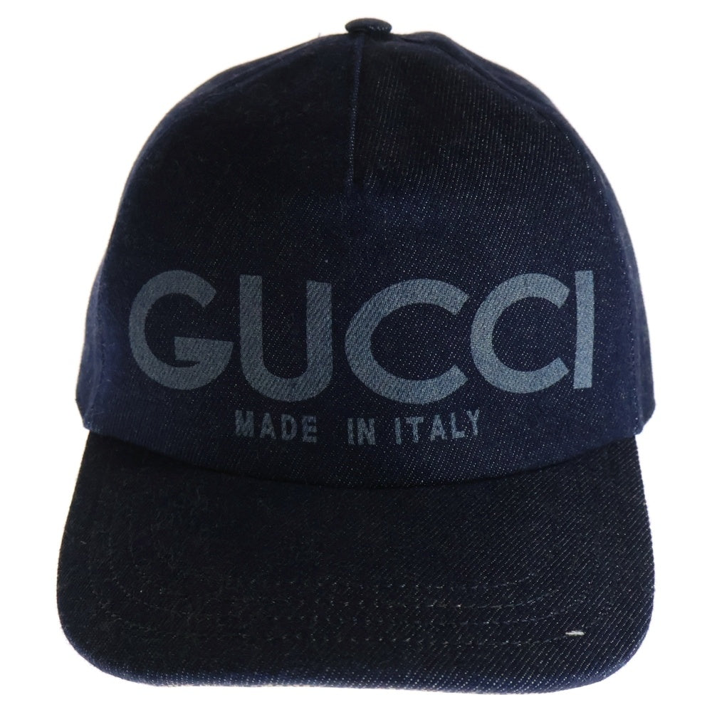 GUCCI(グッチ) レーザー デニム ベースボール キャップ 帽子 ネイビー 812838 3HA5Z