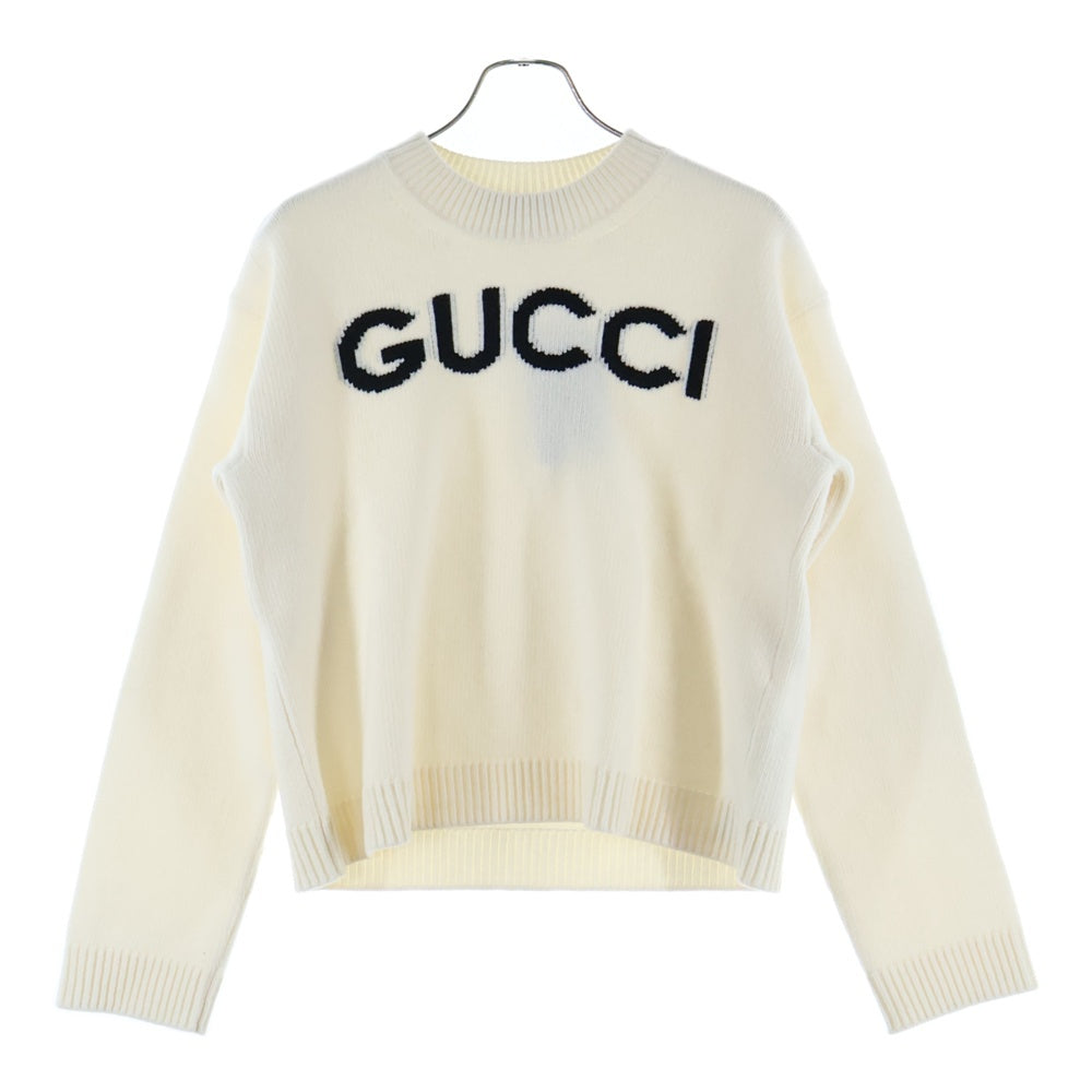 GUCCI(グッチ) 24AW インターシャ ウール トップ クルーネック ニットセーター アイボリー 770072 XKEBC