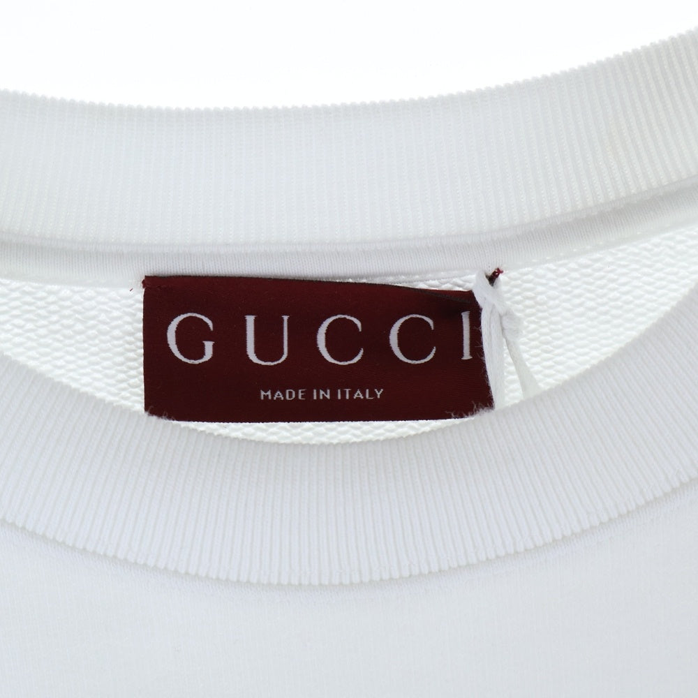 GUCCI(グッチ) GGロゴプリント クルーネック スウェット トレーナー ホワイト 784413 XJGMB