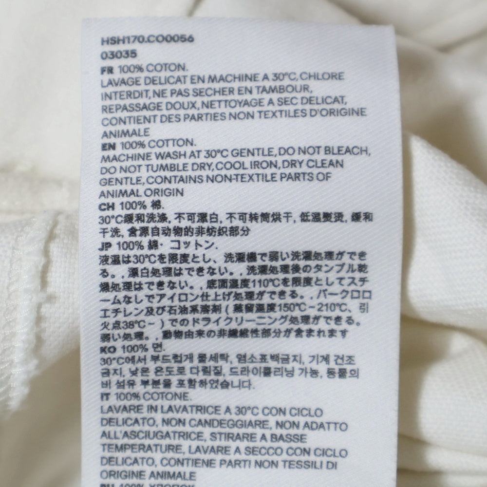 AMI Alexandre Mattiussi(アミアレクサンドルマテュッシ) 24AW ロゴ刺繡 ロングスリーブ コットン 長袖シャツ アイボリー HSH170.CO0056