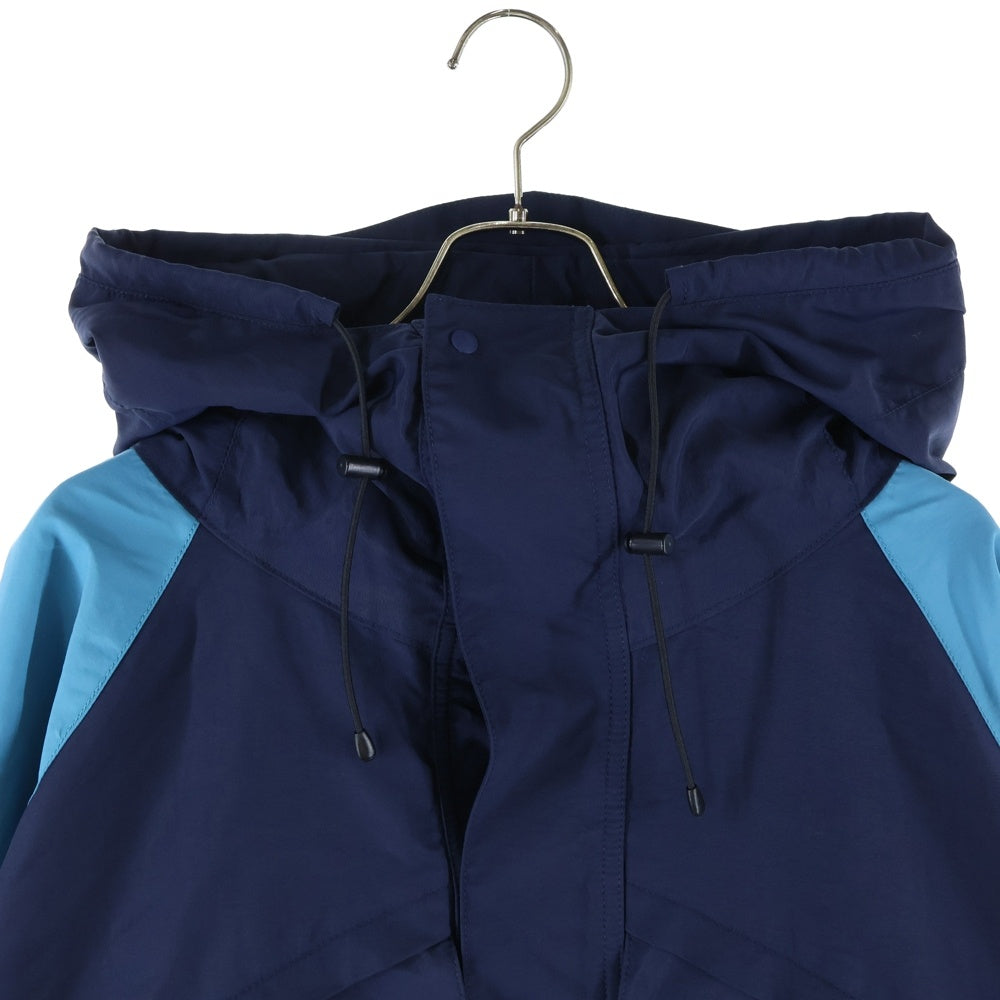 BEAMS(ビームス) 3トーン ナイロン ジップアップ フーデッドジャケット ブルー/ホワイト 11-18-1610-139-79-22