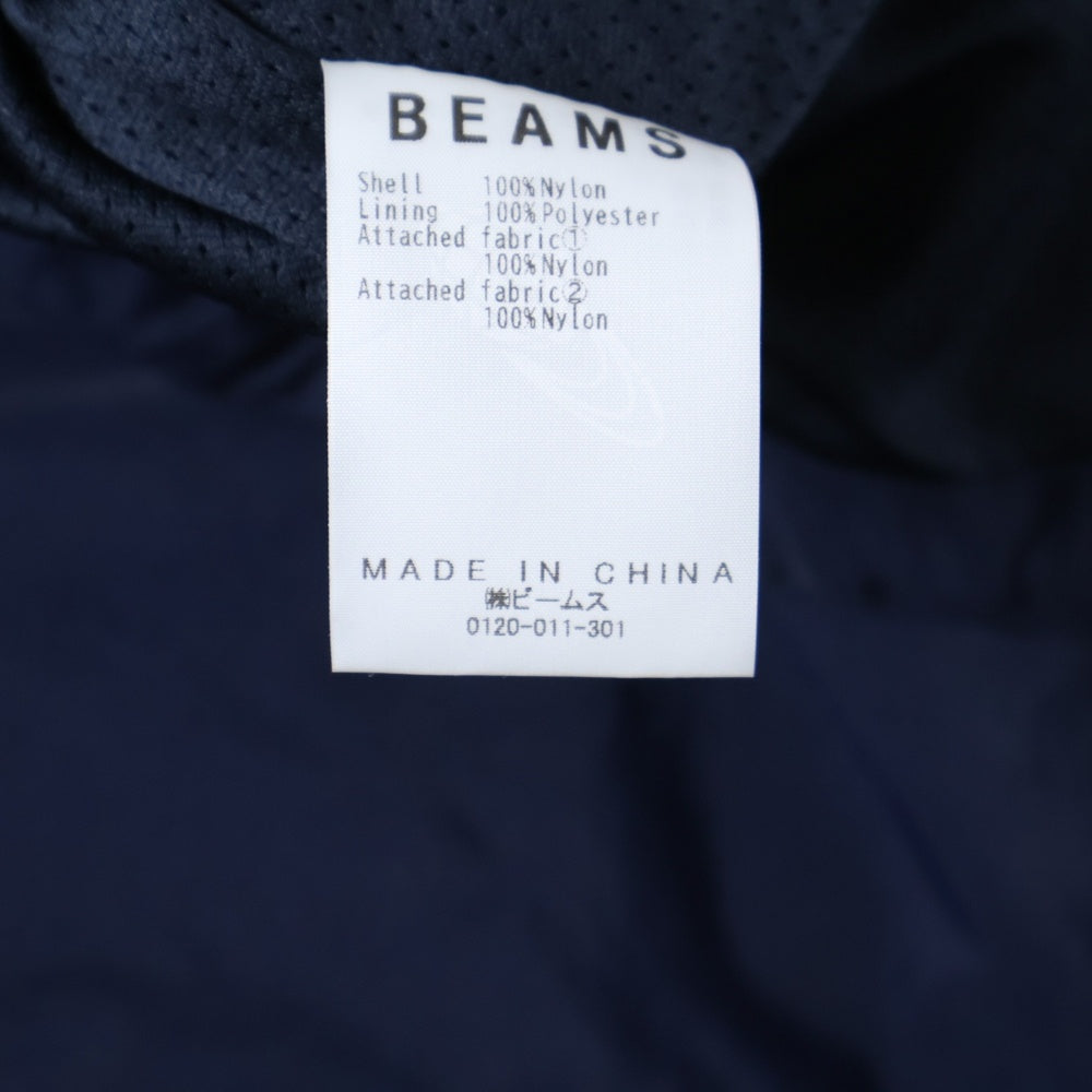 BEAMS(ビームス) 3トーン ナイロン ジップアップ フーデッドジャケット ブルー/ホワイト 11-18-1610-139-79-22