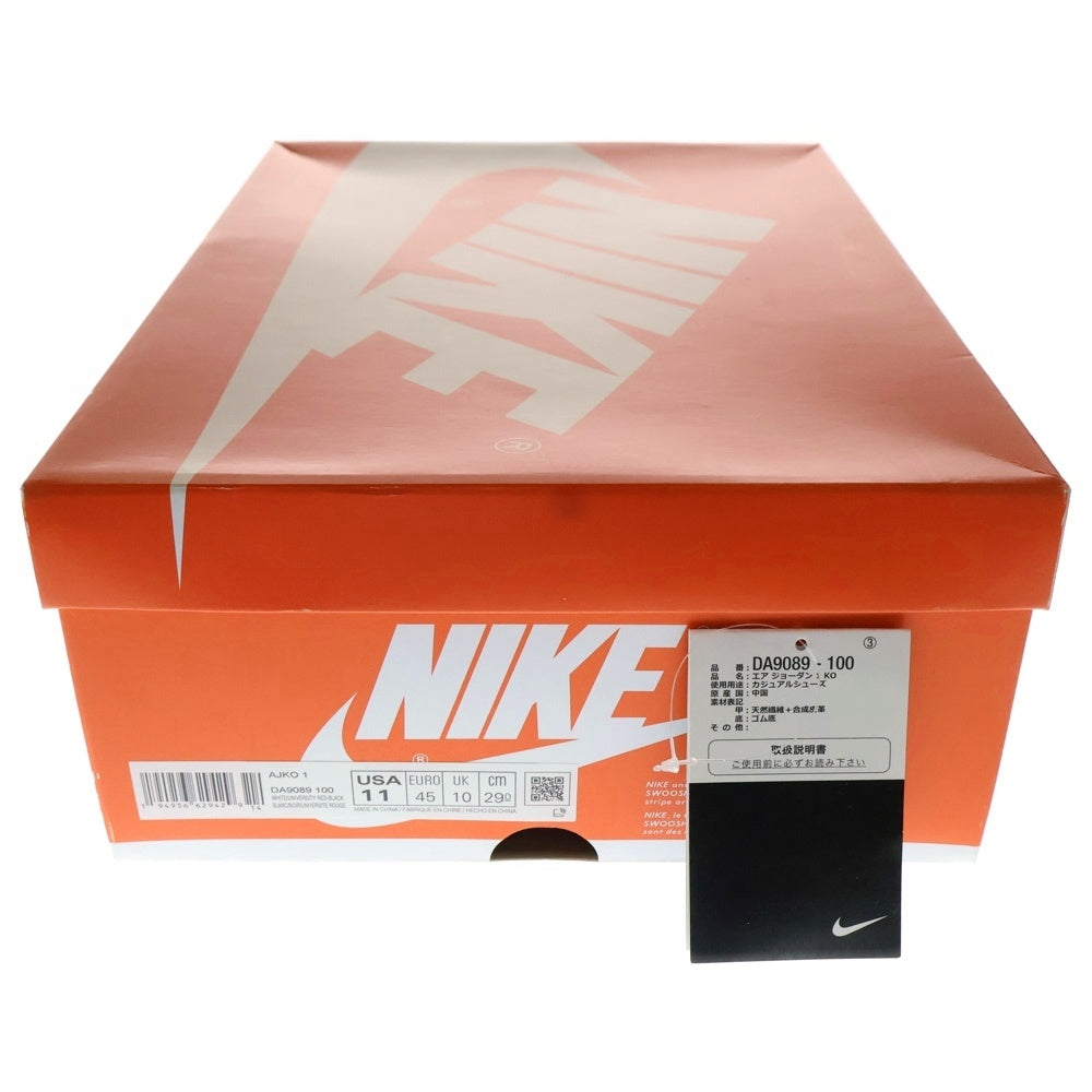NIKE(ナイキ) AIR JORDAN 1 KO HIGH CHICAGO エアジョーダン1 KO ハイカットスニーカー シカゴ レッド/ホワイト US11/29cm DA9089-100