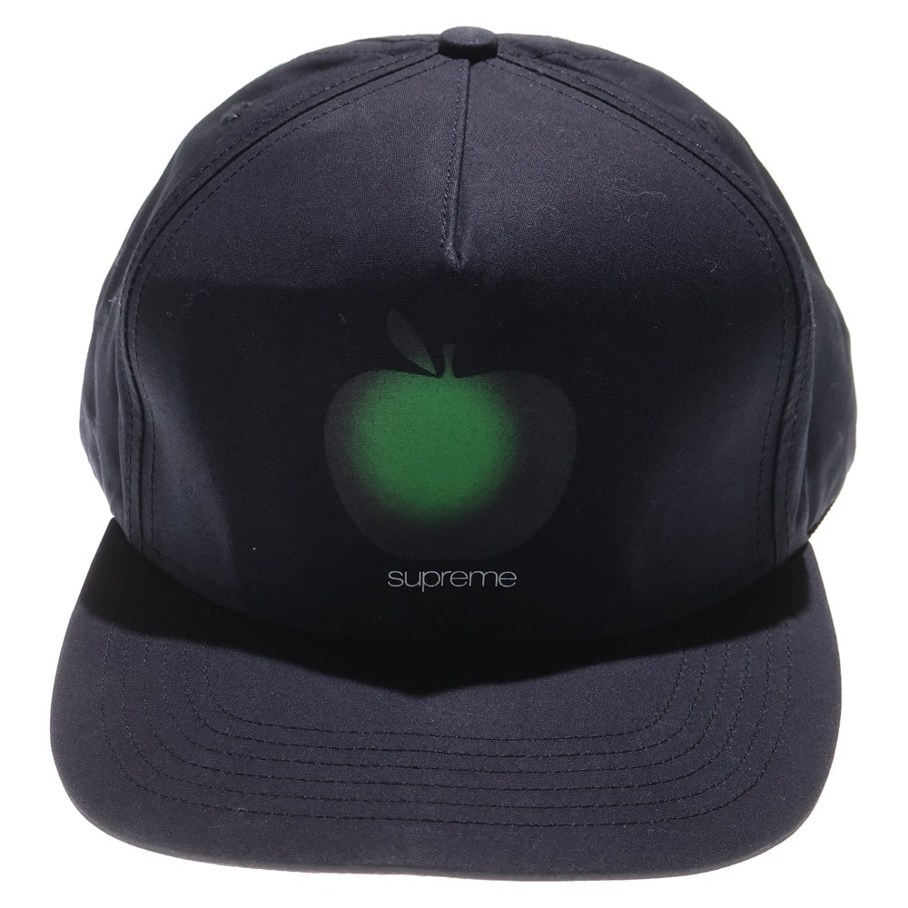 SUPREME(シュプリーム) 19SS Apple 5-Panel アップル プリント 5パネル ロゴ刺繍 キャップ 帽子 ブラック