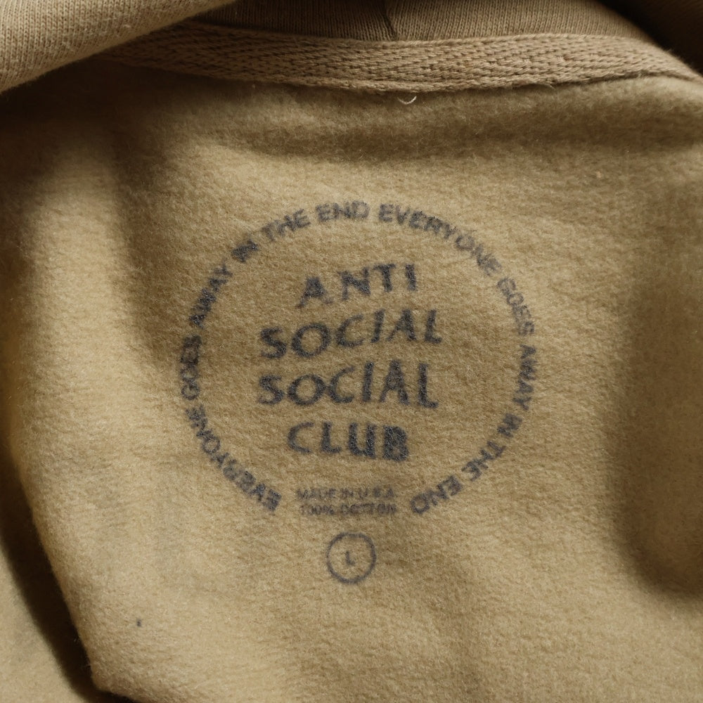 ANTI SOCIAL SOCIAL CLUB(アンチソーシャルソーシャルクラブ) Sand Hoodie ロゴプリント コットンプルオーバーパーカー ベージュ SS4500P