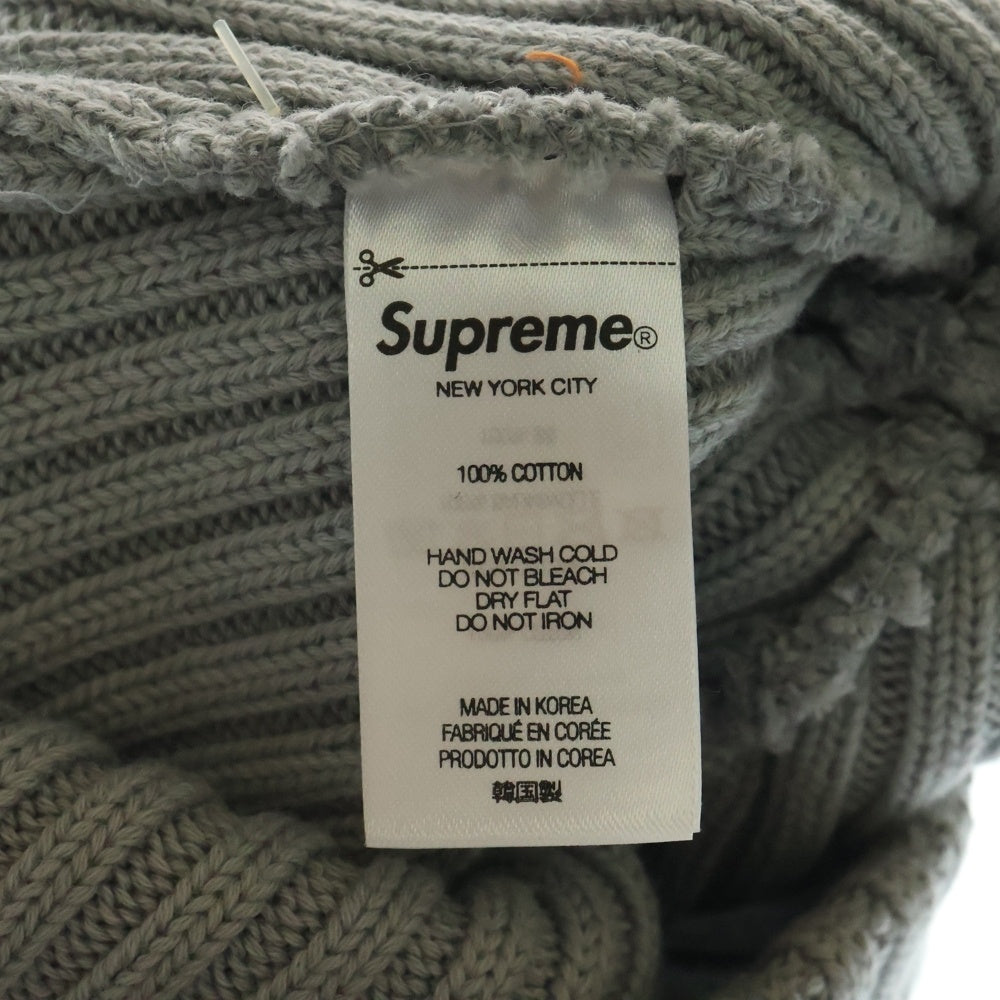 SUPREME(シュプリーム) 18SS Overdyed Ribbed Small Box Logo Beanie オーバーダイド ビーニー スモール ボックスロゴ ビーニー 帽子 ライトブルー