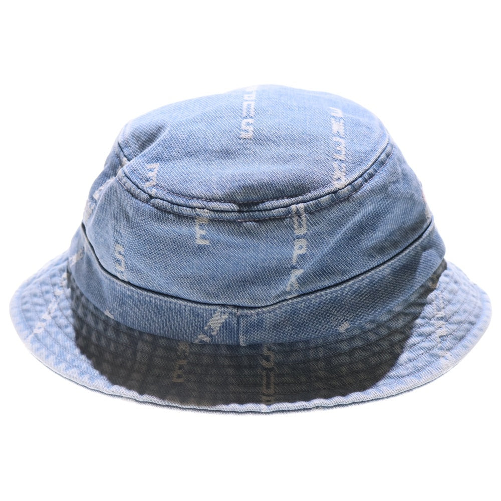 SUPREME(シュプリーム) 20AW Logo Stripe Jacquard Denim Crusher ストライプ ジャガードロゴ デニム クラッシャーハット 帽子 ブルー