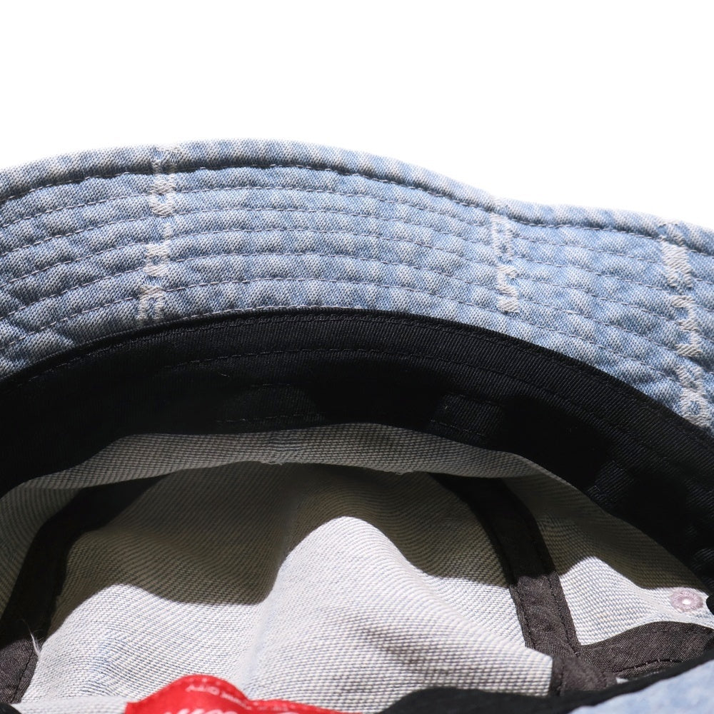 SUPREME(シュプリーム) 20AW Logo Stripe Jacquard Denim Crusher ストライプ ジャガードロゴ デニム クラッシャーハット 帽子 ブルー