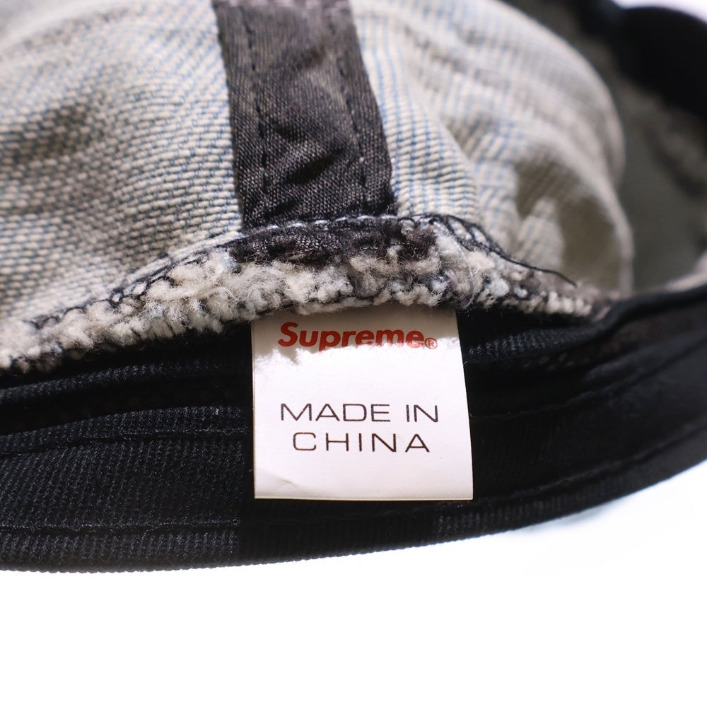 SUPREME(シュプリーム) 20AW Logo Stripe Jacquard Denim Crusher ストライプ ジャガードロゴ デニム クラッシャーハット 帽子 ブルー