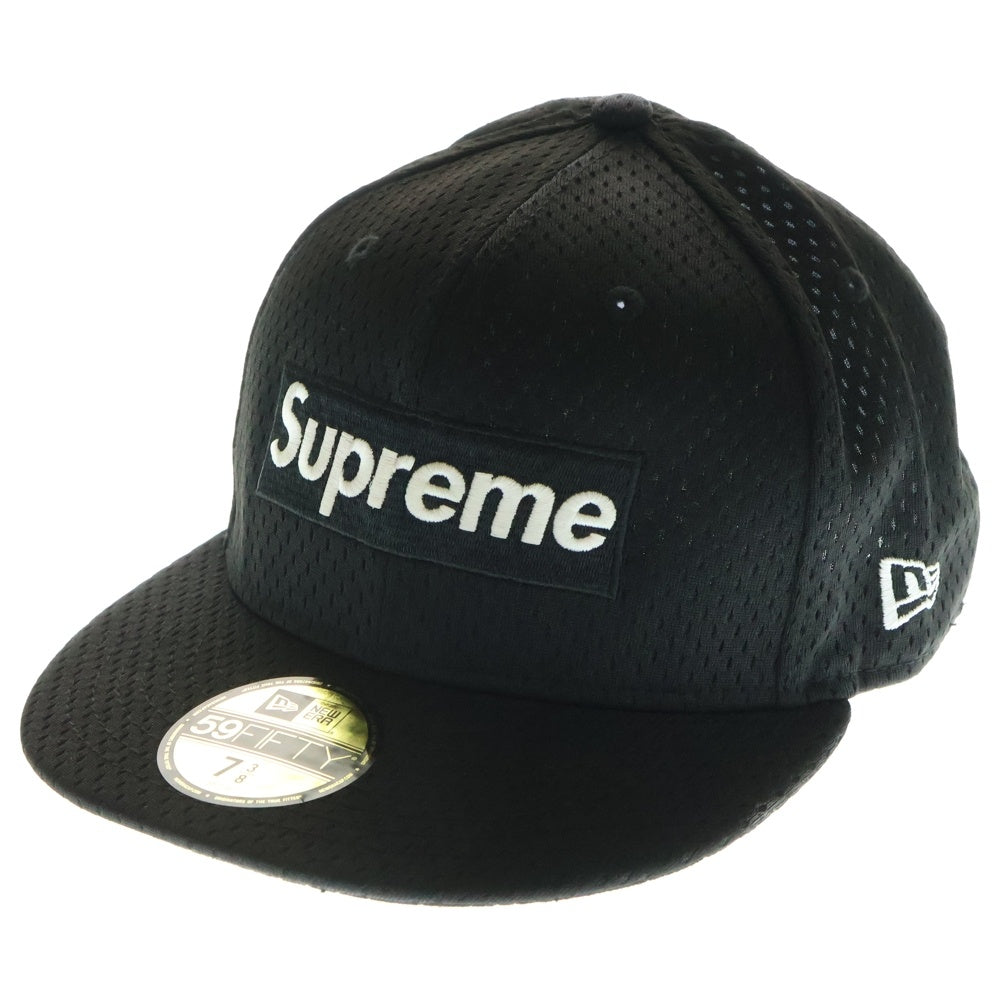 SUPREME(シュプリーム) 18SS ×NEW ERA Mesh Box Logo Cap ニューエラ メッシュ ボックスロゴ 6パネル ベースボールキャップ 帽子 ブラック