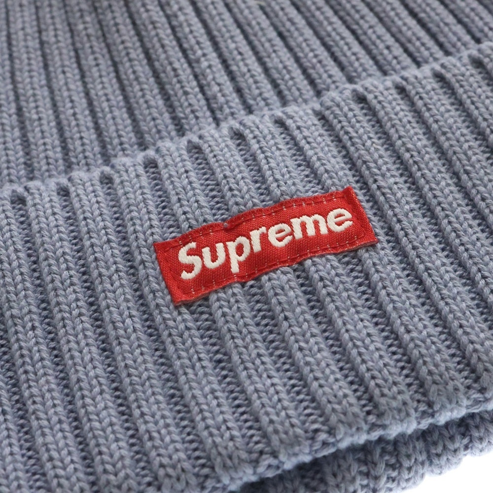 SUPREME(シュプリーム) 18SS Overdyed Ribbed Small Box Logo Beanie オーバーダイド ビーニー スモール ボックスロゴ ビーニー 帽子 ブルー