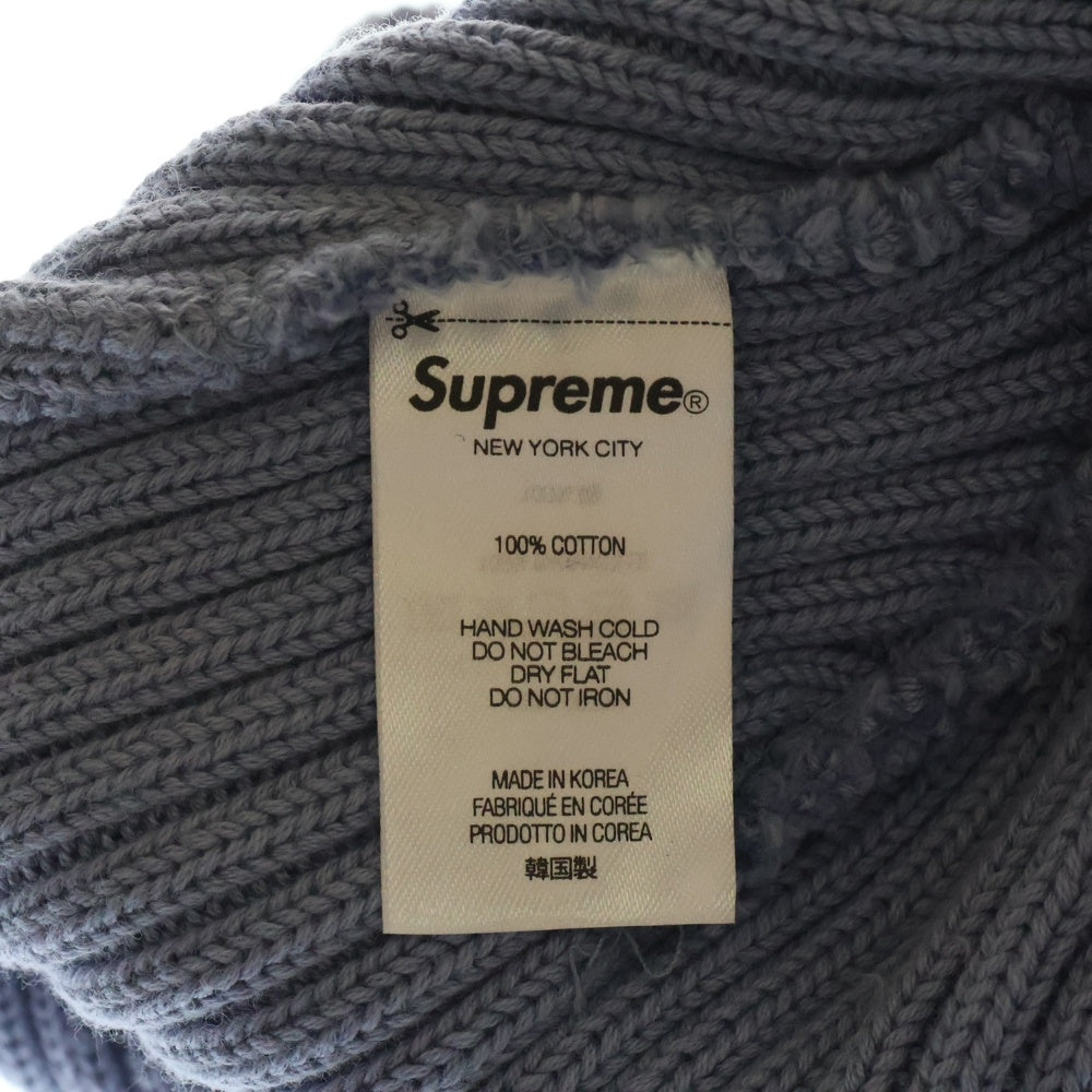 SUPREME(シュプリーム) 18SS Overdyed Ribbed Small Box Logo Beanie オーバーダイド ビーニー スモール ボックスロゴ ビーニー 帽子 ブルー