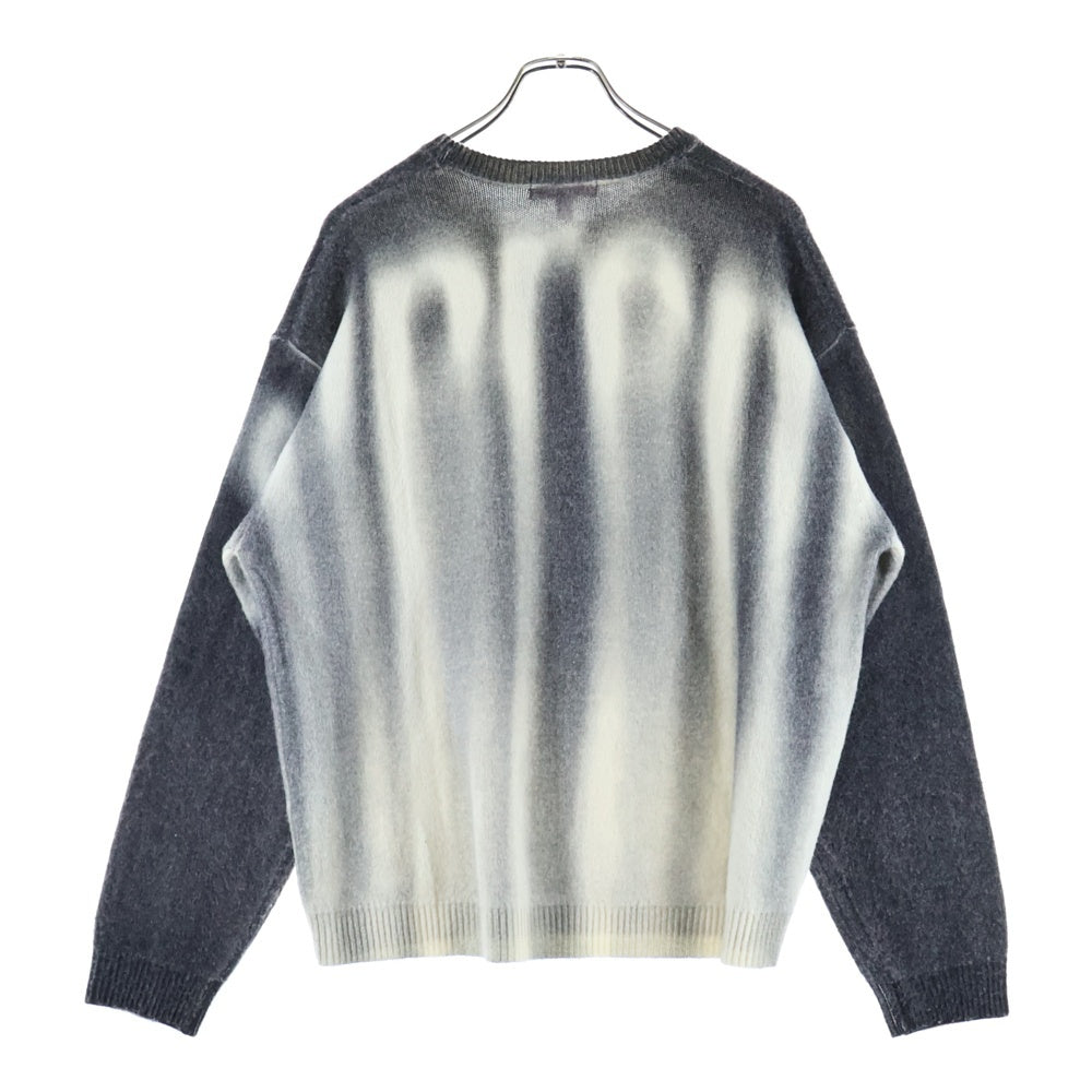 SUPREME(シュプリーム) 23AW Blurred Logo Sweater ブラードロゴ ウール混 ニットセーター ホワイト/グレー