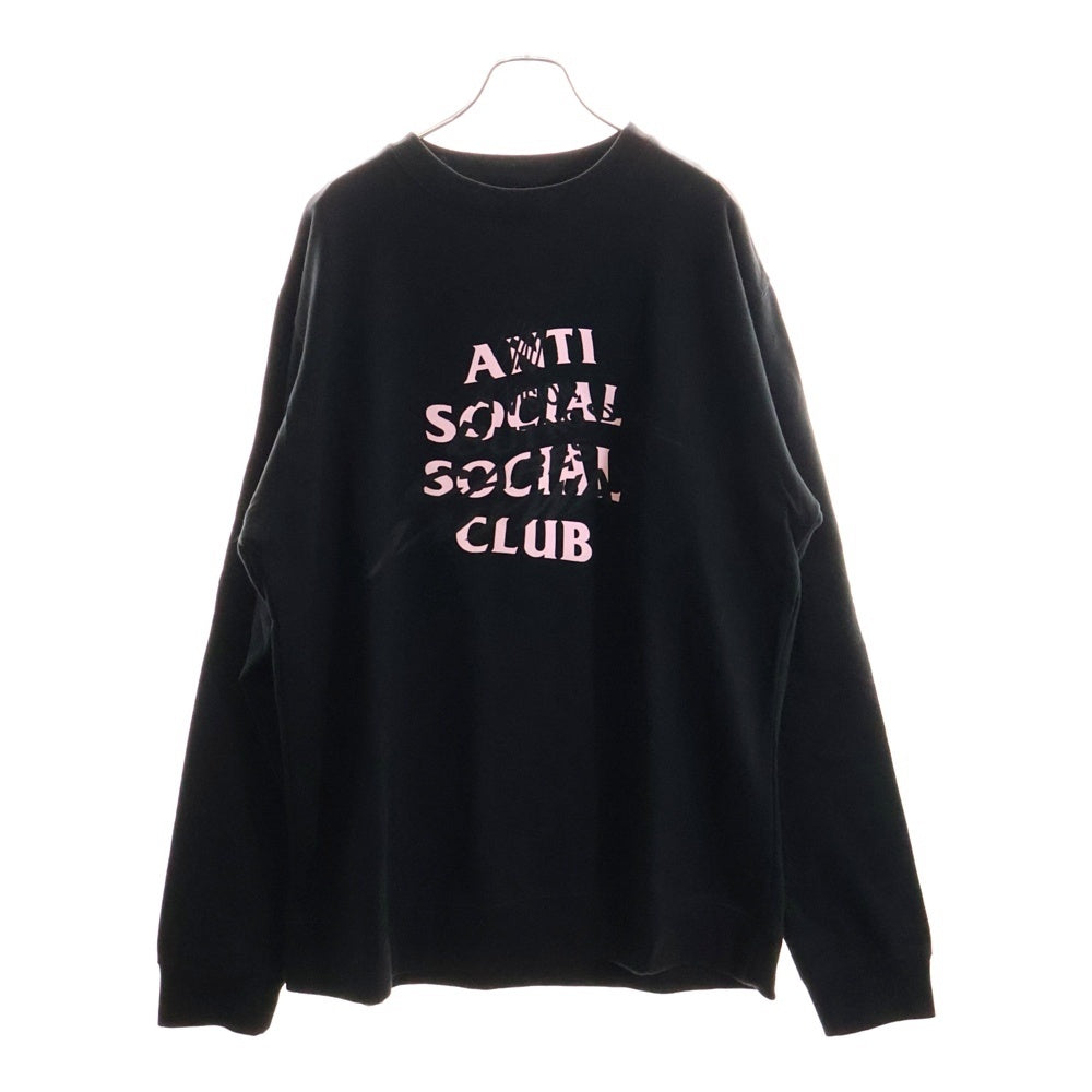 ANTI SOCIAL SOCIAL CLUB(アンチソーシャルソーシャルクラブ) ロゴプリント コットン クルーネックスウェットトレーナー ブラック SS3000P