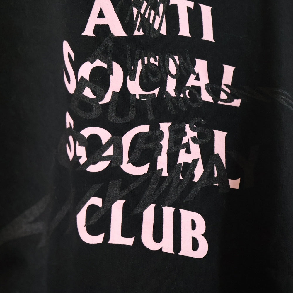 ANTI SOCIAL SOCIAL CLUB(アンチソーシャルソーシャルクラブ) ロゴプリント コットン クルーネックスウェットトレーナー ブラック SS3000P