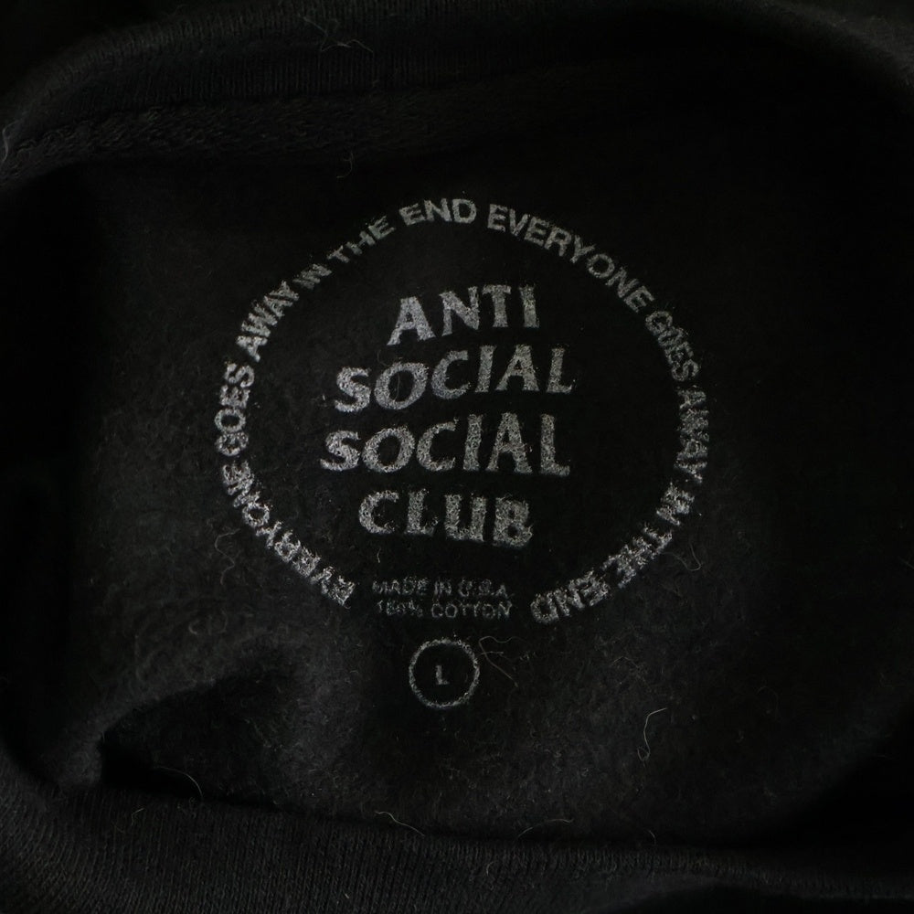 ANTI SOCIAL SOCIAL CLUB(アンチソーシャルソーシャルクラブ) ロゴプリント コットン クルーネックスウェットトレーナー ブラック SS3000P