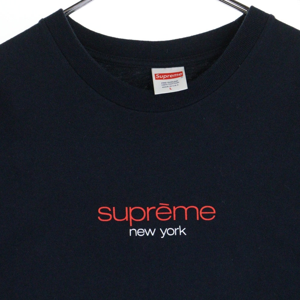 SUPREME(シュプリーム) 22SS Classic Logo Tee クラシック ロゴプリント クルーネック半袖Tシャツ カットソー ネイビー
