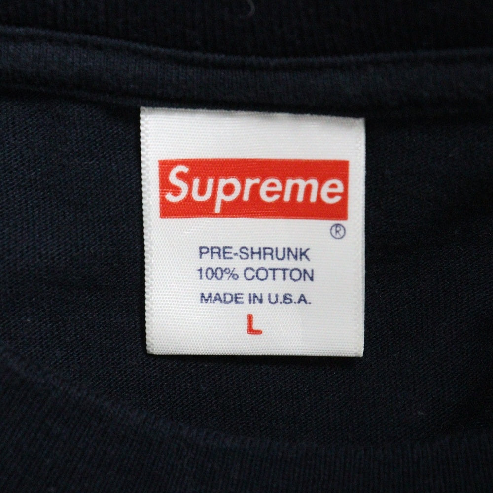 SUPREME(シュプリーム) 22SS Classic Logo Tee クラシック ロゴプリント クルーネック半袖Tシャツ カットソー ネイビー