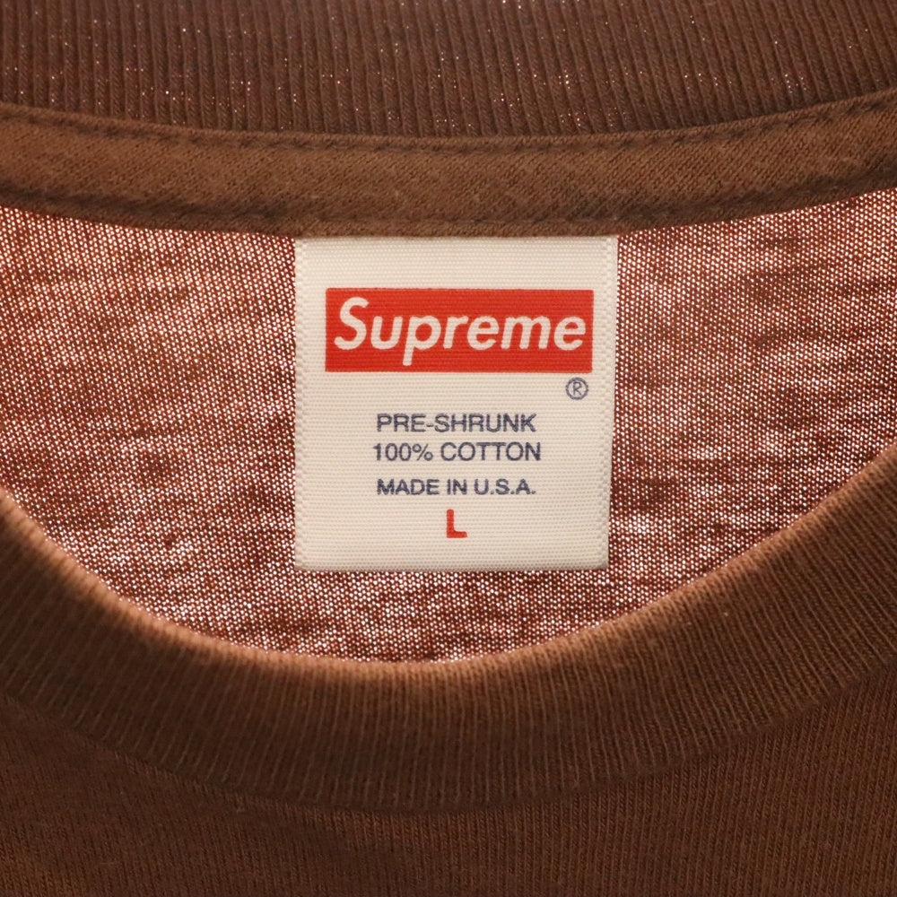 SUPREME(シュプリーム) 21AW Est.1994 Tee イースト1994 ロゴプリント 半袖Tシャツ カットソー ブラウン