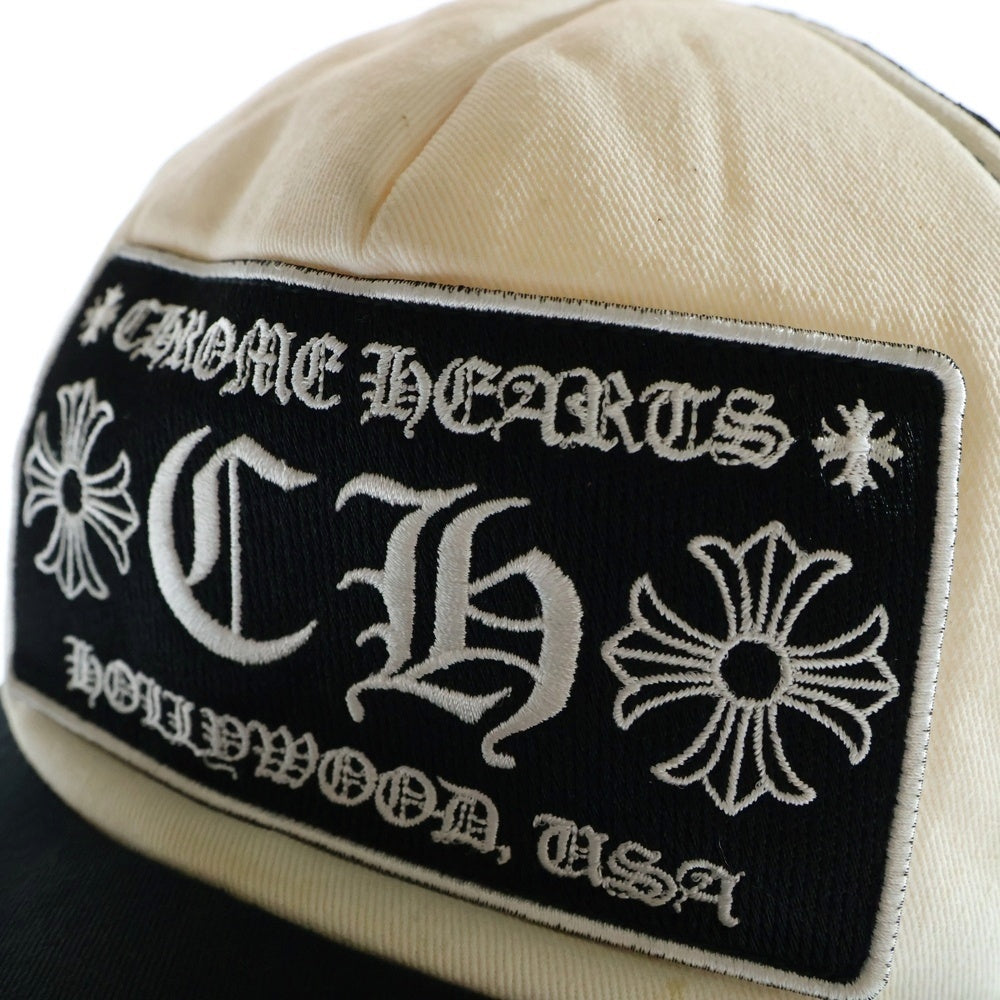 CHROME HEARTS(クロムハーツ) TRUCKER CAP CHパッチ クロスボール付 メッシュ トラッカーキャップ 帽子 ブラック/ホワイト