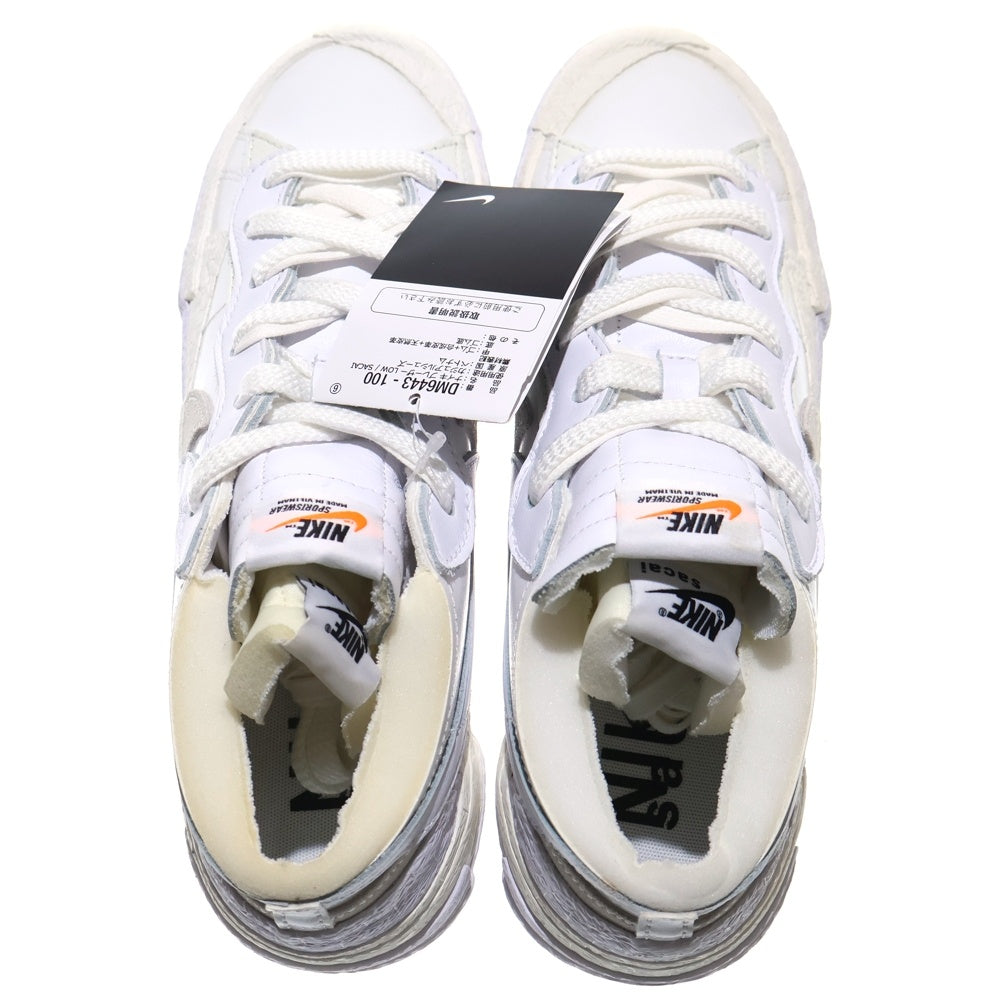 NIKE(ナイキ) ×sacai BLAZER LOW White Patent Leather サカイ ブレザー ホワイトパテントレザー ローカットスニーカー ホワイト US9/27cm DM6443-100