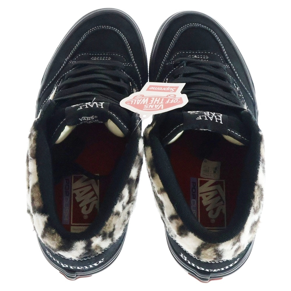 VANS(ヴァンズ) 23AW×SUPREME SKATE HALF CAB シュプリーム スケート ハーフキャブ ミッドカットスニーカー ブラック/ベージュ US9/27cm VN0A5KYABMA