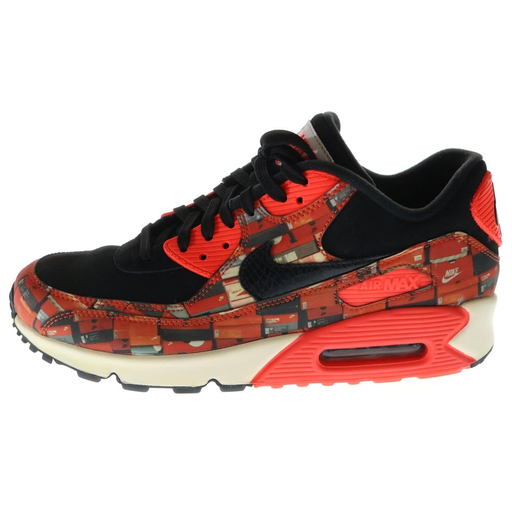 NIKE(ナイキ) ×atmos AIR MAX 90 PRNT アトモス エアマックス90 プリント ローカットスニーカー ブラック/レッド US9/27cm AQ0926-001