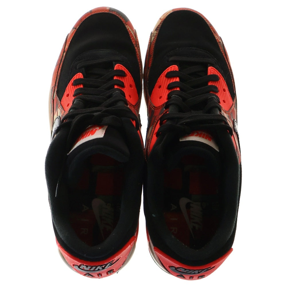 NIKE(ナイキ) ×atmos AIR MAX 90 PRNT アトモス エアマックス90 プリント ローカットスニーカー ブラック/レッド US9/27cm AQ0926-001