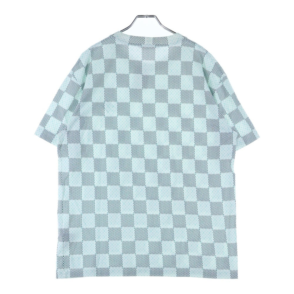 LOUIS VUITTON(ルイヴィトン) 24AW ダミエ モノグラムプリント クルーネック コットン 半袖Tシャツ カットソー ホワイト/グリーン RM242MM NPG HRY10W