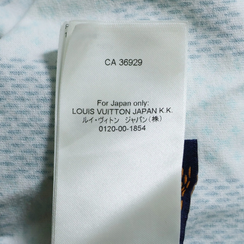 LOUIS VUITTON(ルイヴィトン) 24AW ダミエ モノグラムプリント クルーネック コットン 半袖Tシャツ カットソー ホワイト/グリーン RM242MM NPG HRY10W
