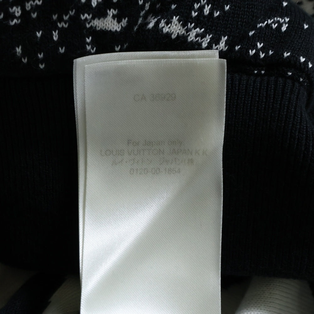 LOUIS VUITTON(ルイヴィトン) 23SS パリコラージュジャカードプルオーバーパーカー ブラック/ホワイト RM231 TB7 HON82W