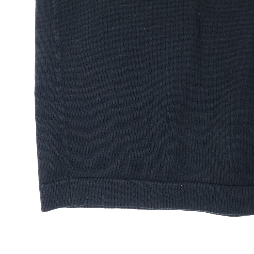 LOUIS VUITTON(ルイヴィトン) 21AW コットン シルク ロゴ刺繍 クルーネック オーバーサイズ ニット 半袖Tシャツ ブラック RM2129 HA0 HLN31W