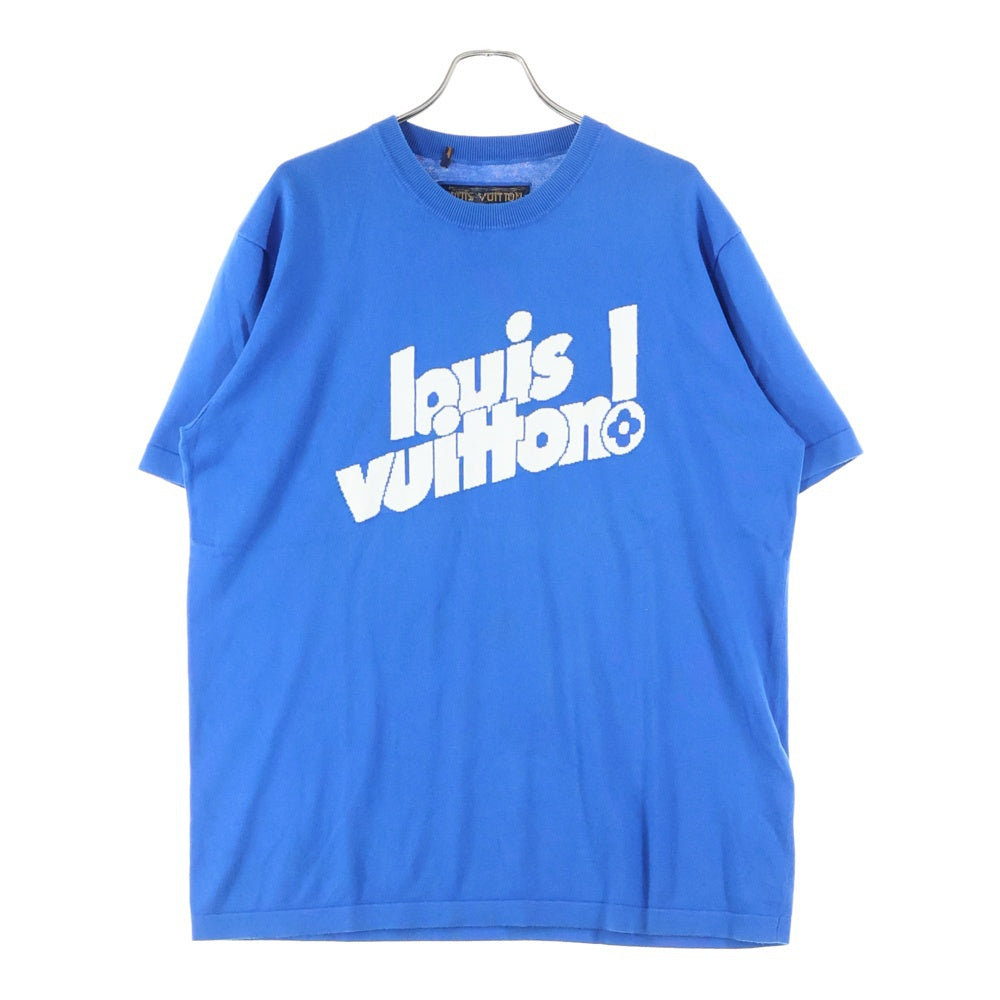 LOUIS VUITTON(ルイヴィトン) 21AW エブリデイ LV クルーネック 半袖ニット Tシャツ カットソー ブルー RM212 DB0 HLN84W