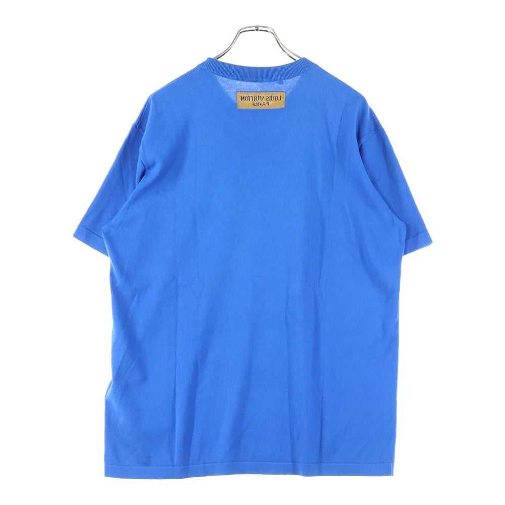 LOUIS VUITTON(ルイヴィトン) 21AW エブリデイ LV クルーネック 半袖ニット Tシャツ カットソー ブルー RM212 DB0 HLN84W