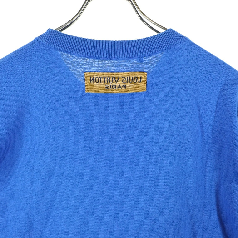 LOUIS VUITTON(ルイヴィトン) 21AW エブリデイ LV クルーネック 半袖ニット Tシャツ カットソー ブルー RM212 DB0 HLN84W