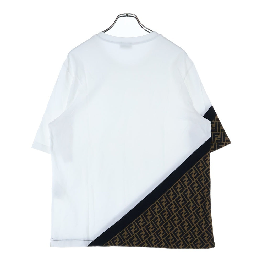 FENDI(フェンディ) 23SS FF柄 ズッカ柄 クルーネックTシャツ ホワイト FAF682 AN68