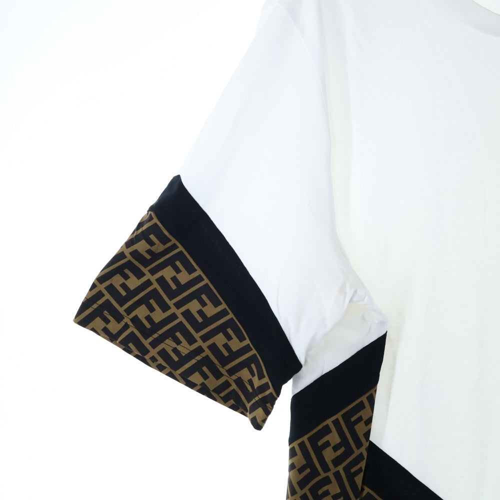FENDI(フェンディ) 23SS FF柄 ズッカ柄 クルーネックTシャツ ホワイト FAF682 AN68