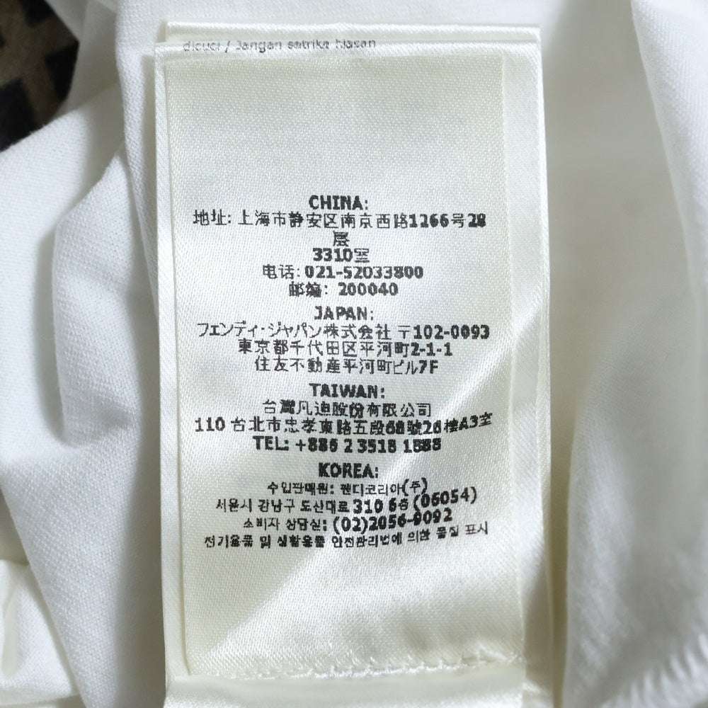FENDI(フェンディ) 23SS FF柄 ズッカ柄 クルーネックTシャツ ホワイト FAF682 AN68