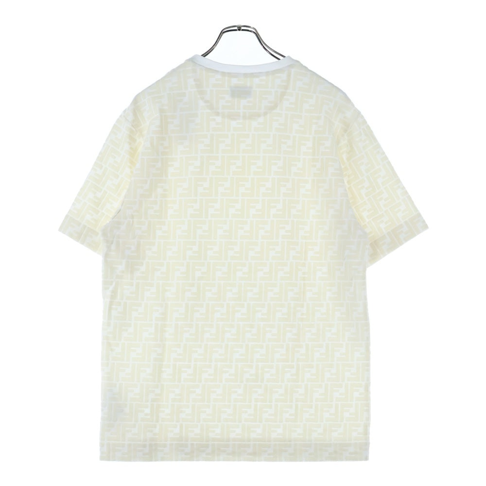FENDI(フェンディ) FFロゴ 総柄プリント 半袖Tシャツ カットソー ホワイト FY0936 A7D5
