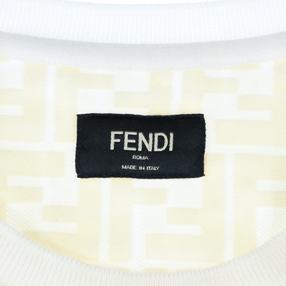 FENDI(フェンディ) FFロゴ 総柄プリント 半袖Tシャツ カットソー ホワイト FY0936 A7D5